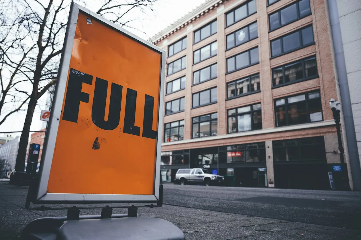 Outdoor PVC advertising banner sign on a city street
