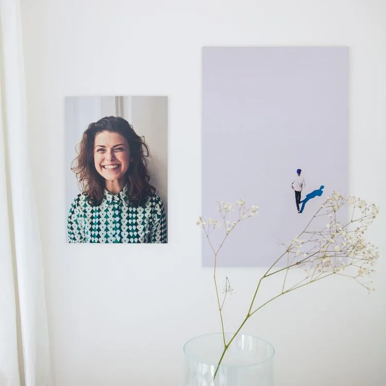 Photo canvas print mounted on wall