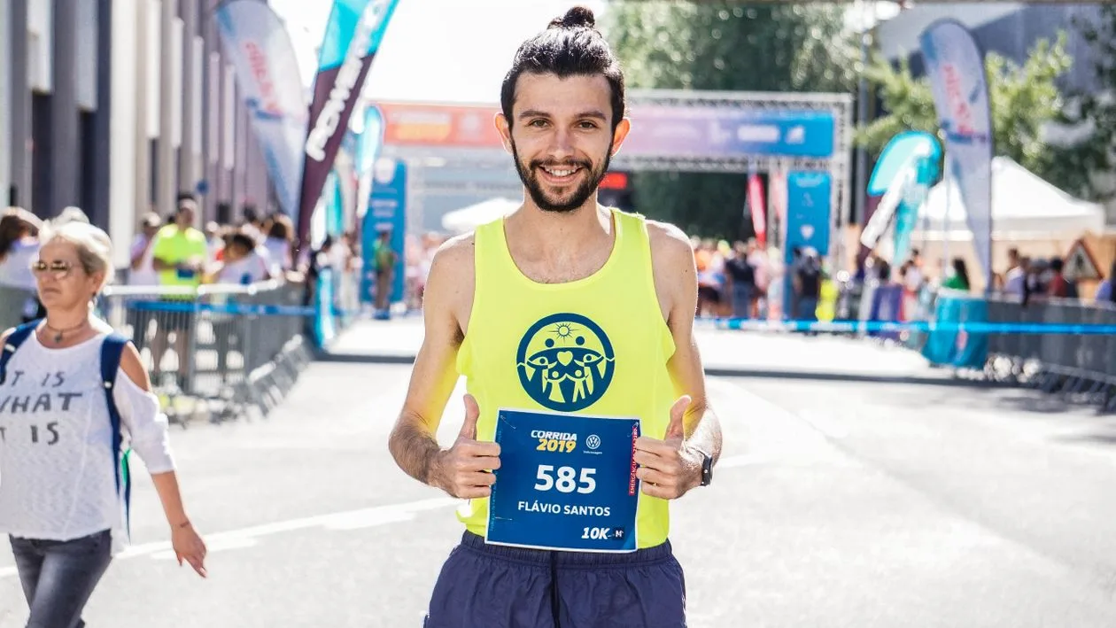 Runners at an organised race event wearing bibs